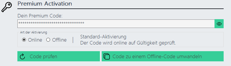 Convertir un code premium en ligne en code hors ligne