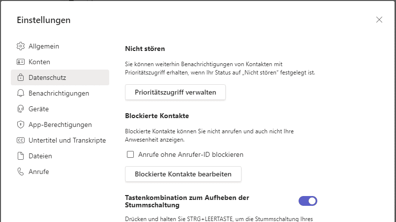 Teams Datenschutz