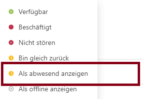 Wann Abwesend in Teams